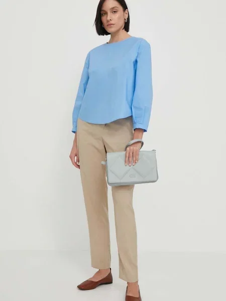 Nohavice Emporio Armani béžová