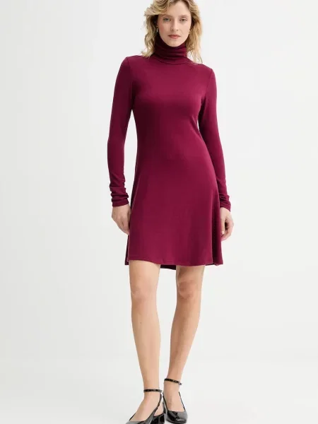 Платье мини Answear.lab клеш бордовое