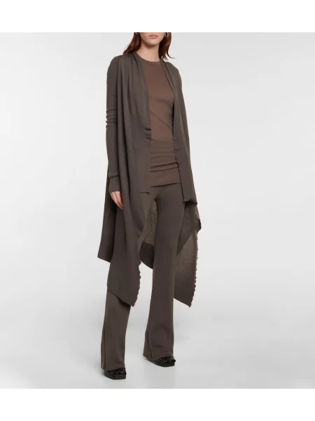 Pantaloni Rick Owens de lână maro