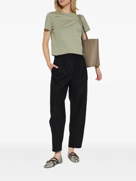 Tricou Max Mara cu broderie verde
