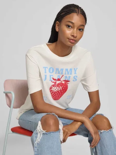 Tommy Jeans T-Shirt weiss biała
