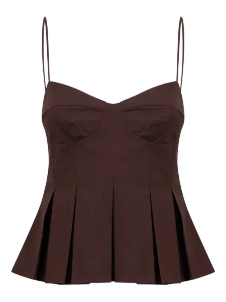 Top Clea plisowany brązowy