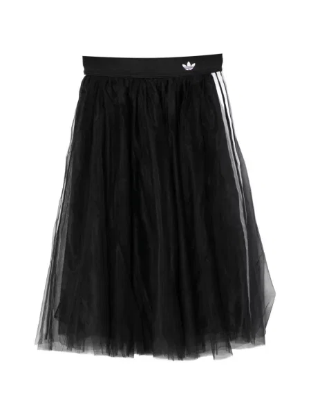Fustă Adidas cu autograf cu dungi din tul negru