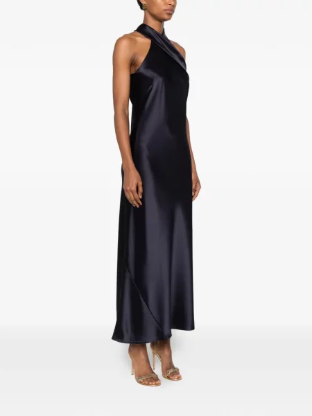 Rochie midi Galvan London din satin albastru