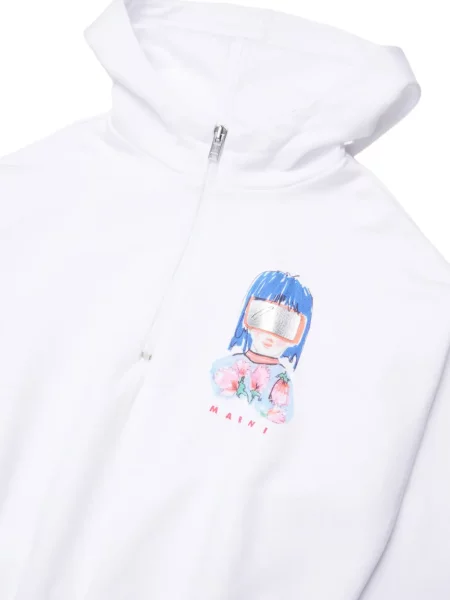 Bluza z kapturem dziecięca Marni biała