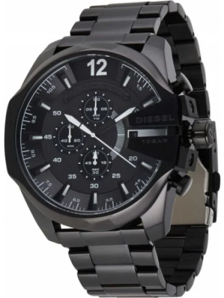 DIESEL Ceas analogic Mega Chief / alb negru