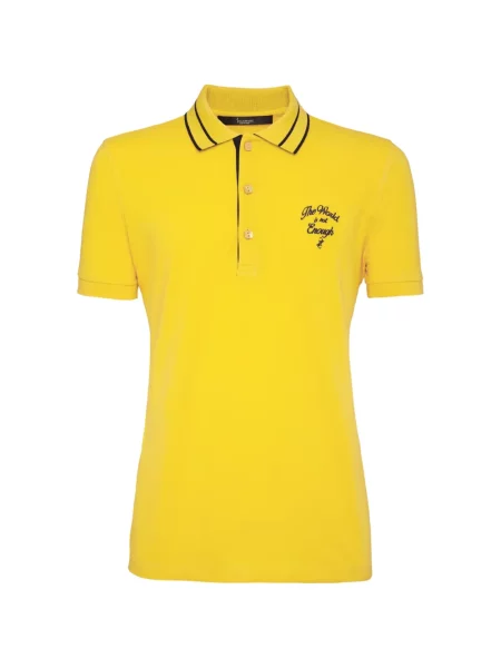Tricou polo Billionaire cu broderie galben