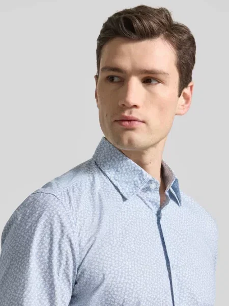 Koszula casualowa o kroju regular fit z czystej bawełny model Boss Orange niebieska