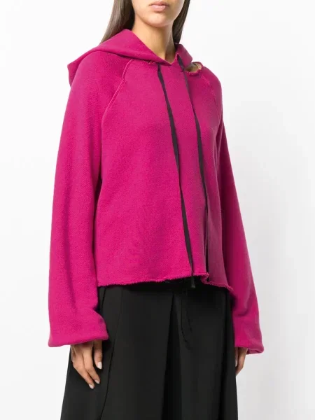 Bluza z kapturem Unravel Project z dziurami różowa