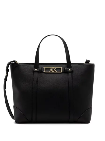 Geantă de mână Armani Exchange cu autograf negru