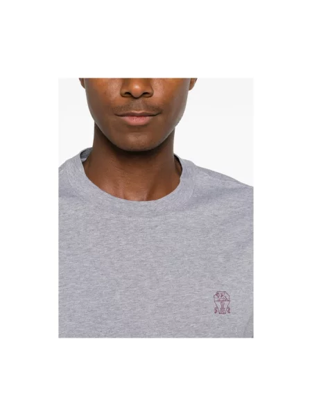 Koszulka Brunello Cucinelli z logo szara