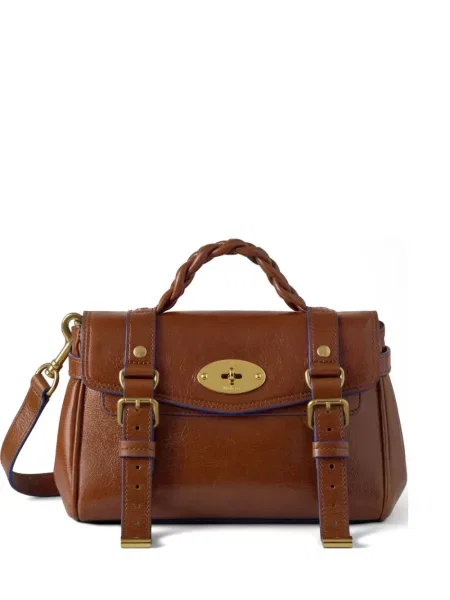 Torebka Mulberry pleciona mini brązowa