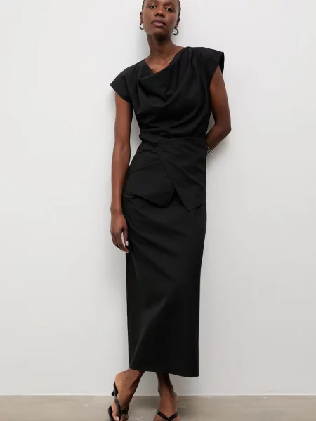 Answear.LAB rochie cu amestec de in negru
