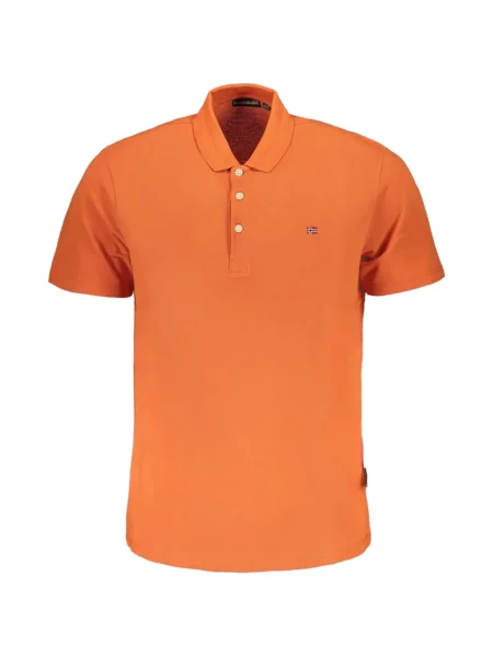 Tricou polo Napapijri cu autograf portocaliu