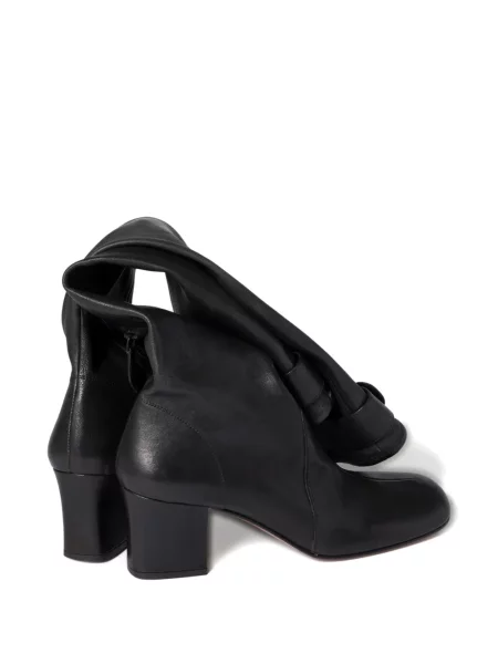 Botine Miu Miu din piele cu cataramă negru