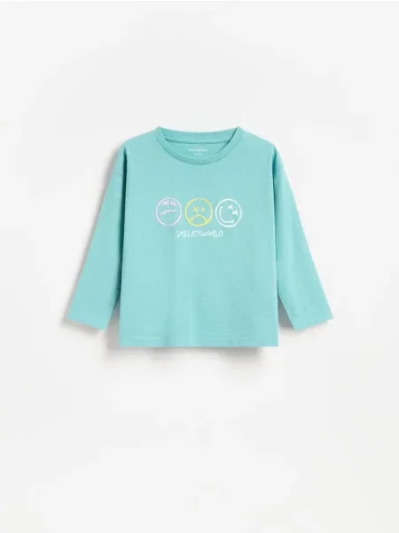 Reserved Longsleeve SmileyWorld® turkusowy