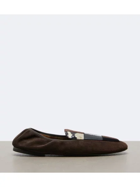 Chiloți Khaite din piele de căprioară slip-on maro