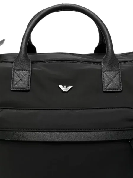 Taška Emporio Armani s autogramem černá