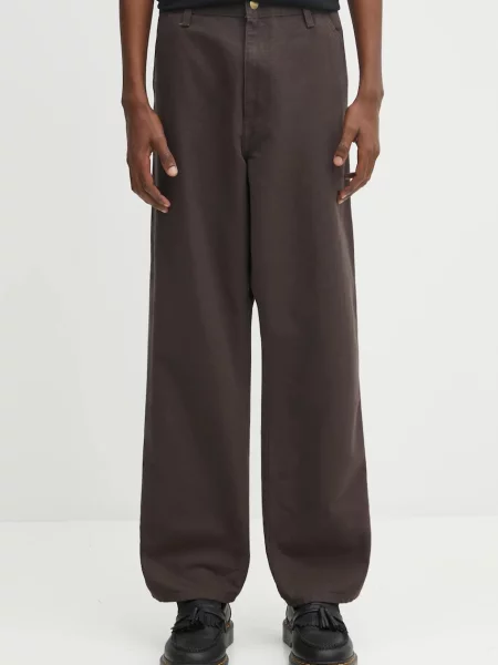 Spodnie Carhartt Wip płócienne brązowe