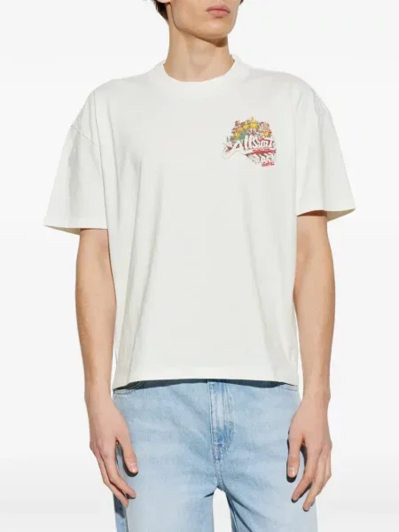 Tricou Allsaints cu imagine alb