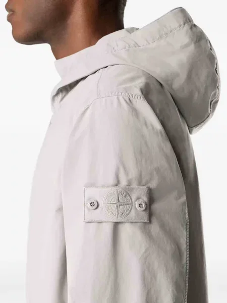 Geacă Stone Island cu glugă cu strasuri gri