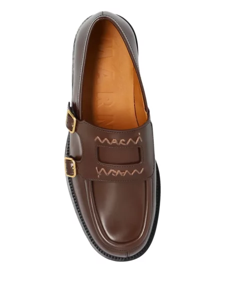 Pantofi Marni cu broderie maro