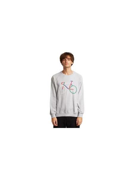 Dedicated Sweatshirt Malmoe Color Bike Grey Melange Mężczyźni Bluzy i bluzy z kapturem Dedicated Size: L szary