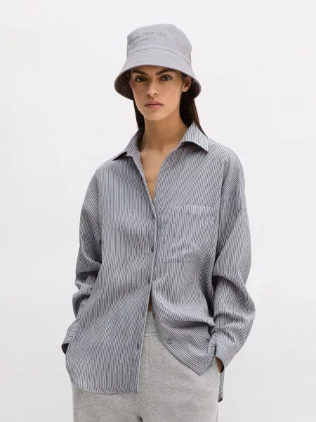 Сорочка повсякденна Marc O’Polo віскоза/поліамід сірий