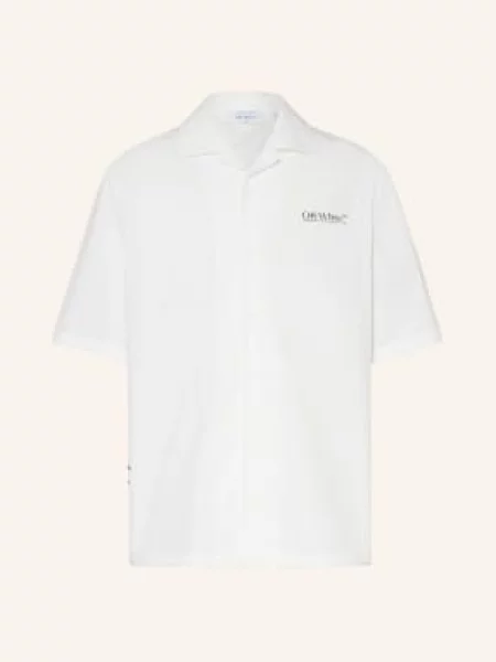 Off-White Resortová Košile Comfort Fit / černá bílá