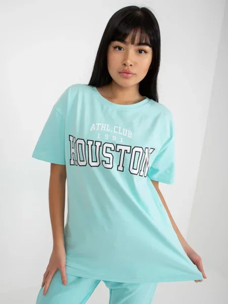 Tricou Fashionhunters turcoaz
