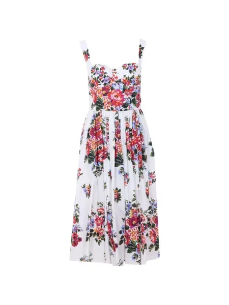 Rochie florală Dolce & Gabbana cu model floral de costum alb