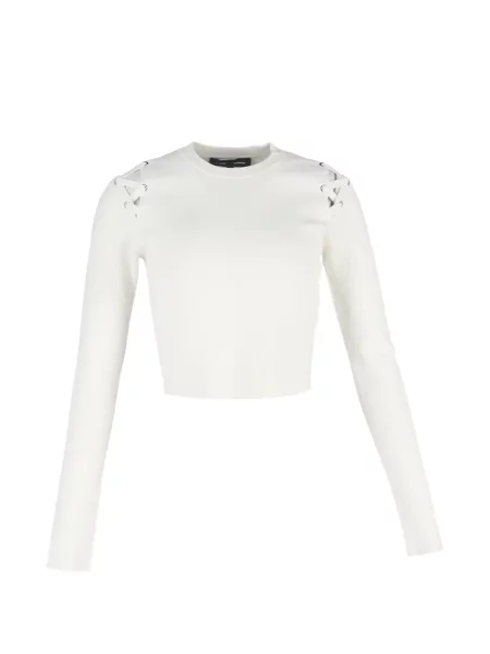 Cropp top Proenza Schouler cu șireturi din dantelă alb