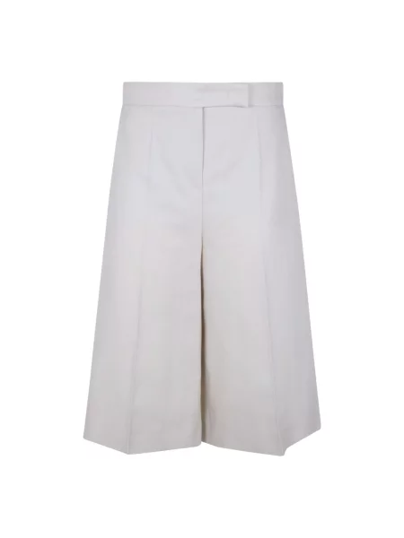 Lniane bermudy Max Mara beżowe