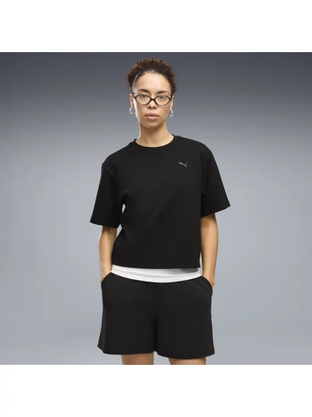 PUMA koszulka Essentials Elevated o luÅºnym kroju OdzieÅ¼ S czarny