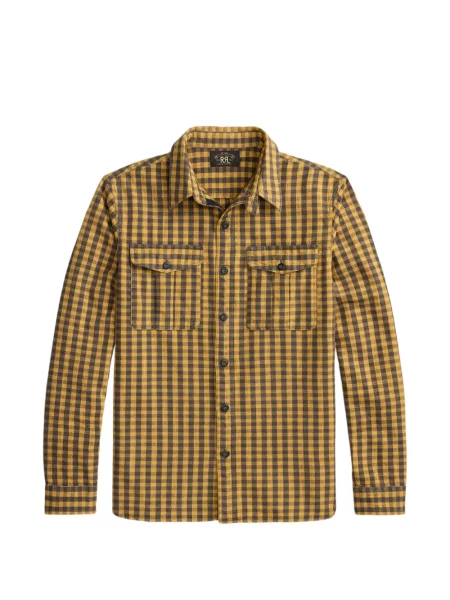 Cămașă Ralph Lauren Rrl în carouri galben