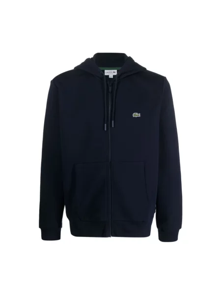 Bluza rozpinana Lacoste z kapturem z długim rękawem niebieska