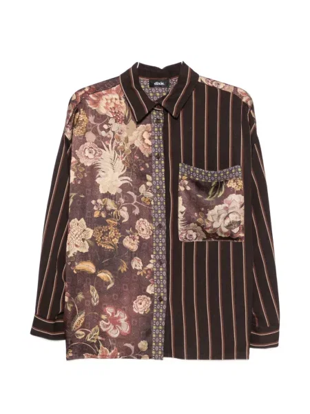 Cămașă Dixie cu model floral cu imagine maro