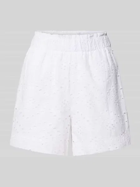 Szorty o kroju regular fit z czystej bawełny model ‘VILDE’ Pieces białe