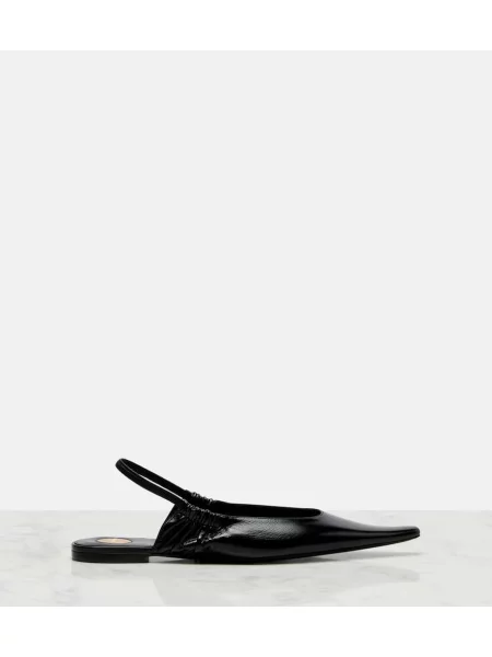 Balerini Saint Laurent din piele slingback negru
