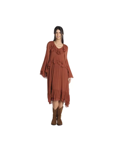 Sukienka Malina szyfonowa brązowa