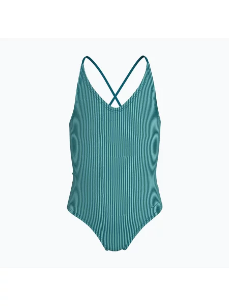Gyermek egyberészes fürdőruha Nike Ocean Bound Ripple Texture Lace Up blached turquoise. Méret: S kék