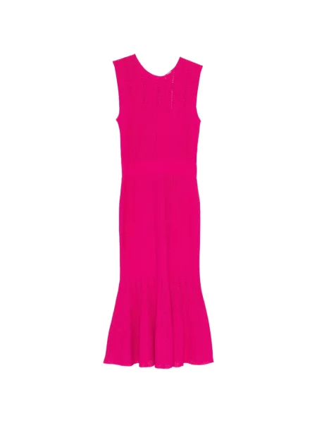 Rochie midi Hervé Léger tricotate roz
