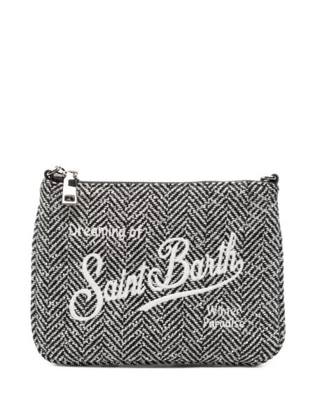 Geantă plic Mc2 Saint Barth cu model herringbone negru