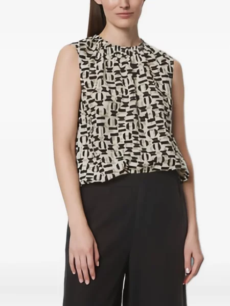Bluză Marc O'polo fără mâneci cu imagine cu imprimeu geometric