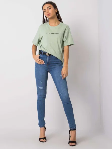 Pantaloni Fashionhunters albastru