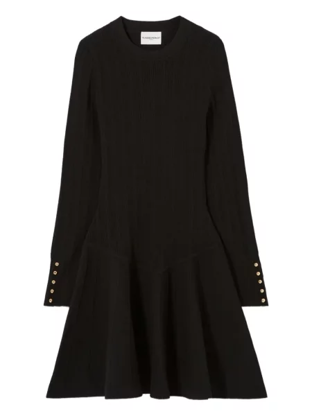 Dzianinowa sukienka mini Claudie Pierlot dzwony garniturowa czarna