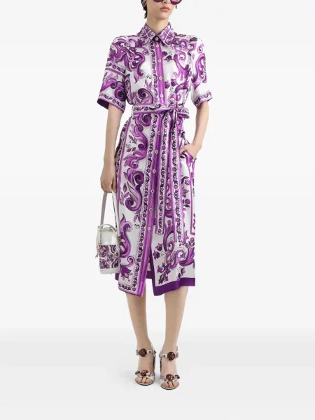 Rochie midi Dolce & Gabbana cu imagine până la genunchi de costum alb