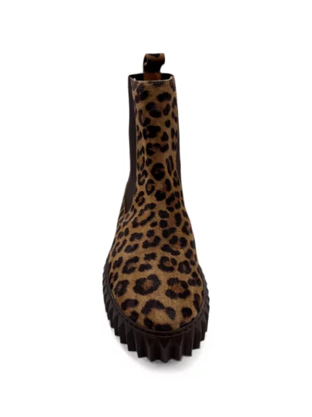 Cizme scurte Voile Blanche cu imagine cu model leopard maro