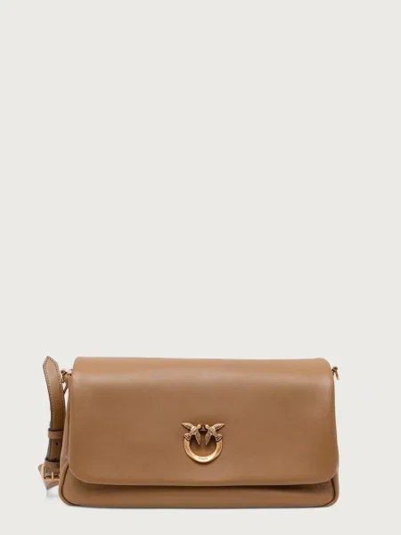 Pinko geantă crossbody pentru femei din piele Horizontal maro