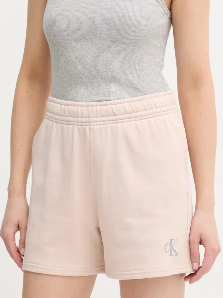 Calvin Klein Jeans sportske kratke hlače za žene od pamuka ružičasta
